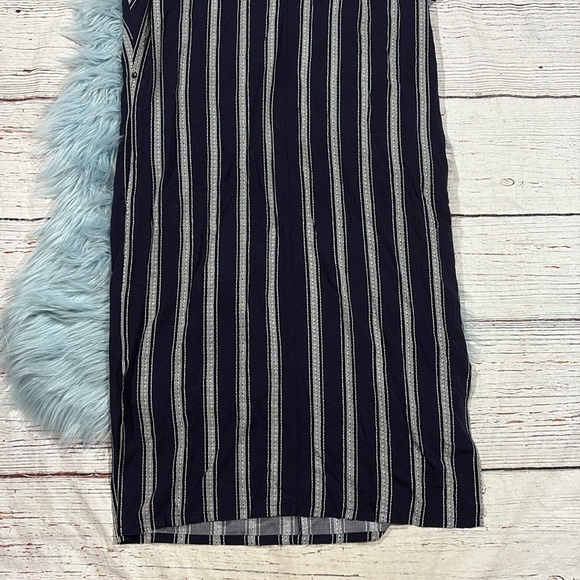 Porridge Anthropologie Navy Striped Midi Tunic Dress - Picture 8 of 9